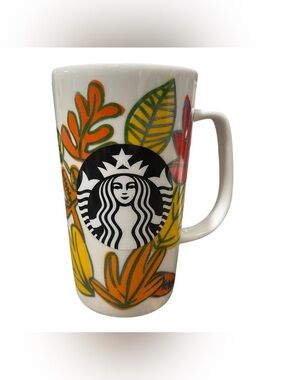 NEW Starbucks 2016 Fall Leaves Autumn Siren Logo Ceramic Mug - 16oz